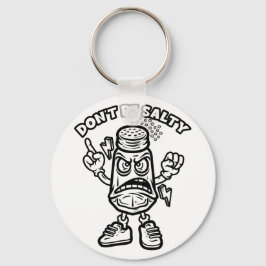 Wees niet zout, grappige illustratie sleutelhanger