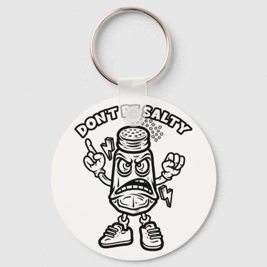 Wees niet zout, grappige illustratie sleutelhanger (Voorkant)