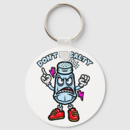 Wees niet zout, grappige illustratie sleutelhanger