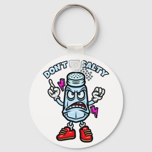 Wees niet zout, grappige illustratie sleutelhanger (Voorkant)