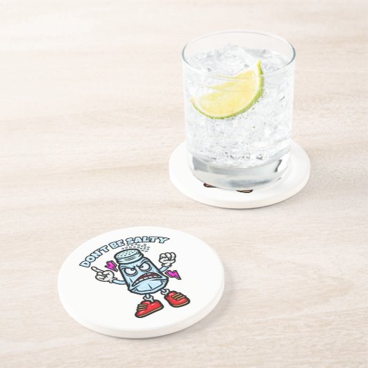 Wees niet zout zandsteen onderzetter (Zijkant)