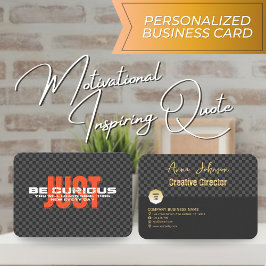 "Wees nieuwsgierig" Motivatie inspirerende quote Visitekaartje