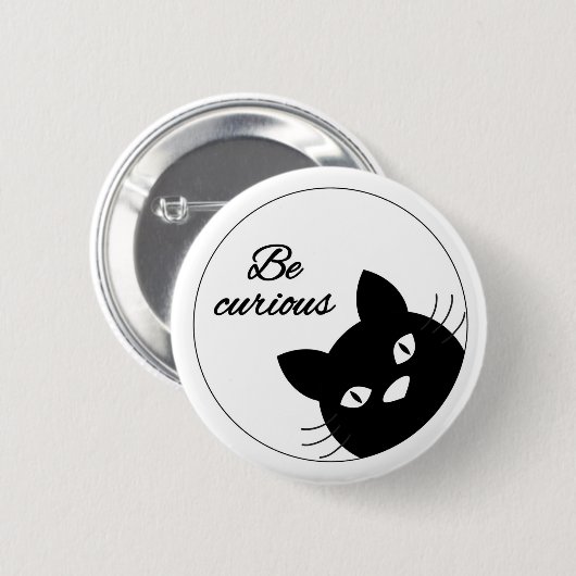 Wees nieuwsgierig ronde button 5,7 cm (Voorkant /achterkant)