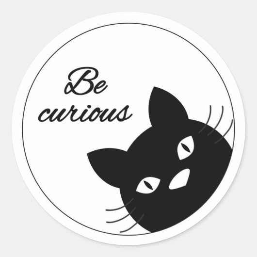 Wees nieuwsgierig ronde sticker (Voorkant)