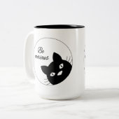 Wees nieuwsgierig tweekleurige koffiemok (Voorkant links)