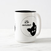 Wees nieuwsgierig tweekleurige koffiemok (Voorkant rechts)