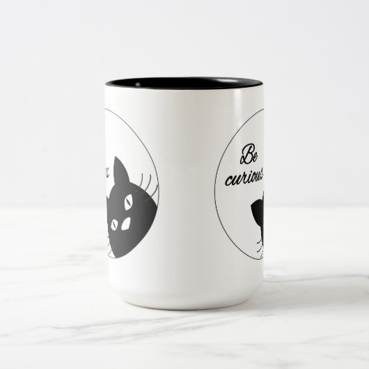 Wees nieuwsgierig tweekleurige koffiemok (Center)