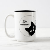 Wees nieuwsgierig tweekleurige koffiemok (Links)