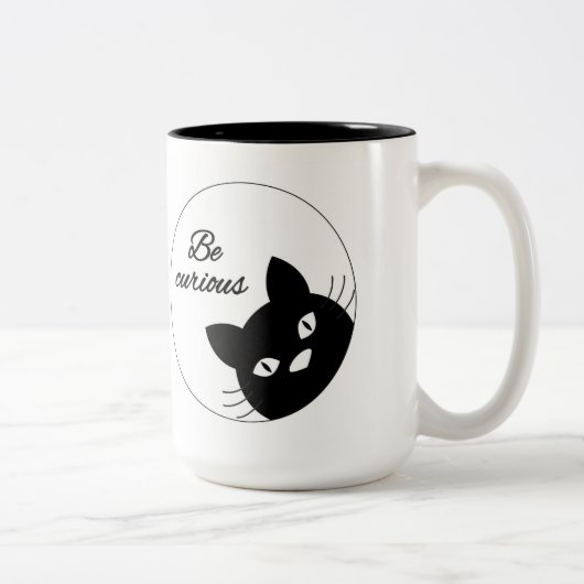 Wees nieuwsgierig tweekleurige koffiemok (Rechts)