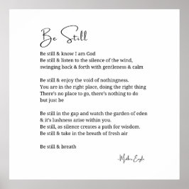 Wees nog steeds bekend gedicht zwart witte muur ku poster