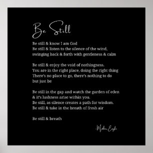 Wees nog steeds bekend gedicht zwart witte muur ku poster