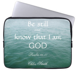 Wees nog steeds bijbel vers Psalm 46:10 Laptop Sleeve
