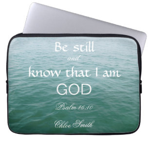 Wees nog steeds bijbel vers Psalm 46:10 Laptop Sleeve