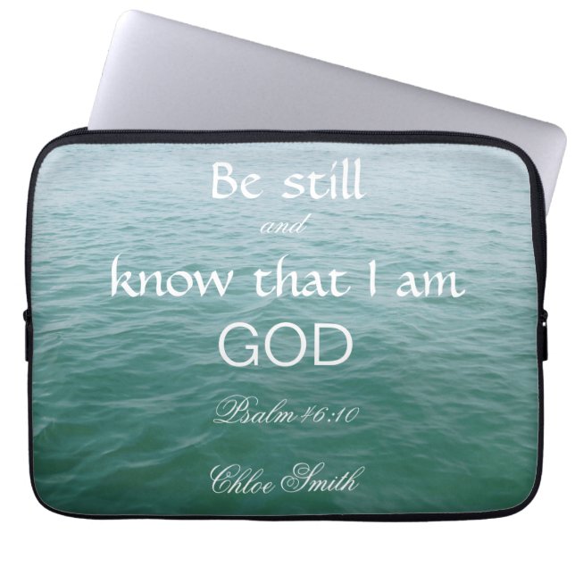 Wees nog steeds bijbel vers Psalm 46:10 Laptop Sleeve (Voorkant)