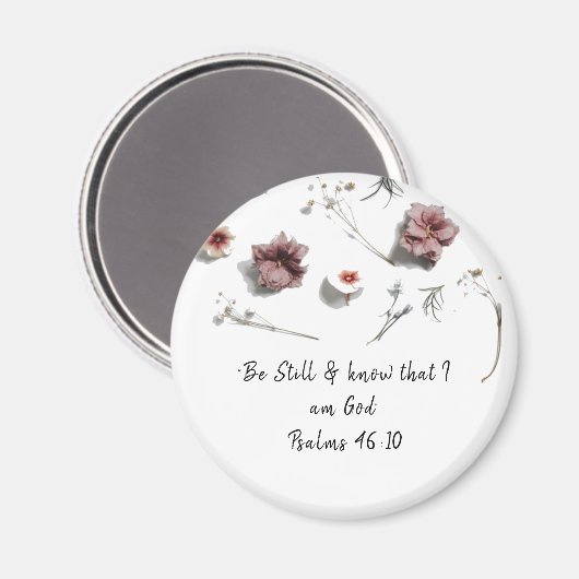 Wees nog steeds bloemige Button Magneet (Voorkant / Achterkant)