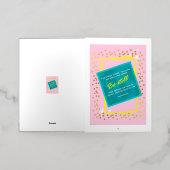 Wees nog steeds citaat roze groen folie wenskaart (Buiten Laag)