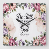 Wees nog steeds een goede bloemist vierkante klok (Voorkant)