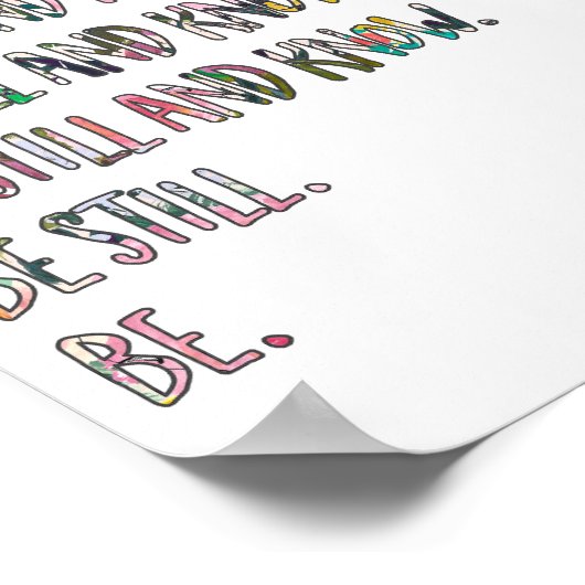 Wees nog steeds en ken, Inspirerend, Bijbelscripts Poster (Hoek)