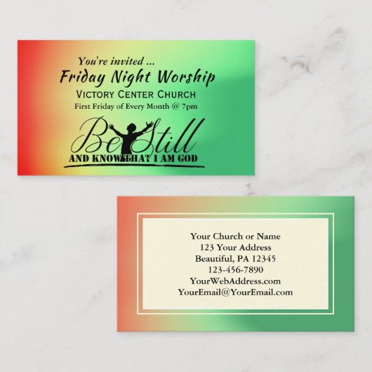 Wees nog steeds en weet dat ik een vriendenkerefam visitekaartje (Voorkant / Achterkant)