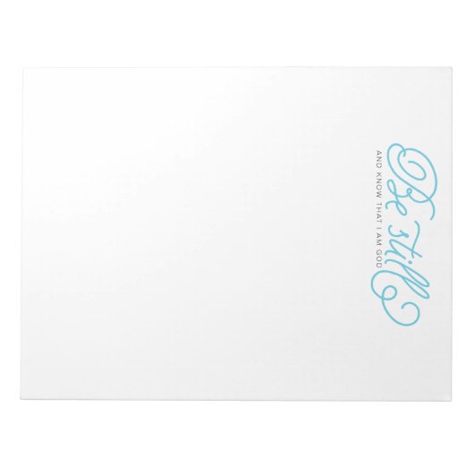 Wees nog steeds en weet dat ik God ben Notitieblok (Voorkant)