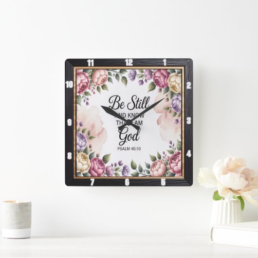 Wees nog steeds God Bloemrijk Lijst Vierkante Klok (Huis)