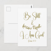 Wees nog steeds KJV Bijbelvers Briefkaart (Voorkant / Achterkant)