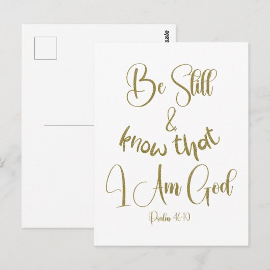 Wees nog steeds KJV Bijbelvers Briefkaart (Voorkant / Achterkant)