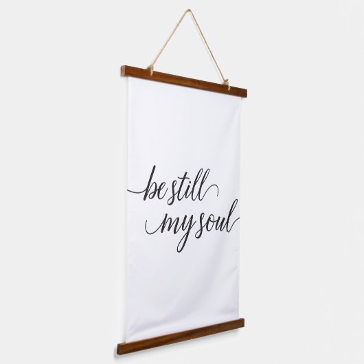 Wees nog steeds mijn zielelelegante moderne script hangend wandkleed (Gebogen)