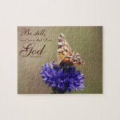 Wees nog steeds psalm 46:10 vlinderbloem legpuzzel (Horizontaal)