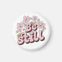 Wees nog steeds Schrift in Retro Bloemen en Botani