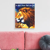Wees nog steeds weten Ik ben God Psalmen 46 Gold L Canvas Afdruk (Insitu (Woonkamer))
