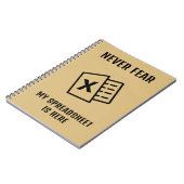 Wees nooit bang dat mijn spreadsheet grappig is notitieboek (Linkerzijde)