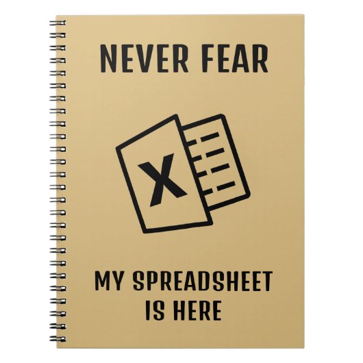 Wees nooit bang dat mijn spreadsheet grappig is notitieboek (Voorkant)