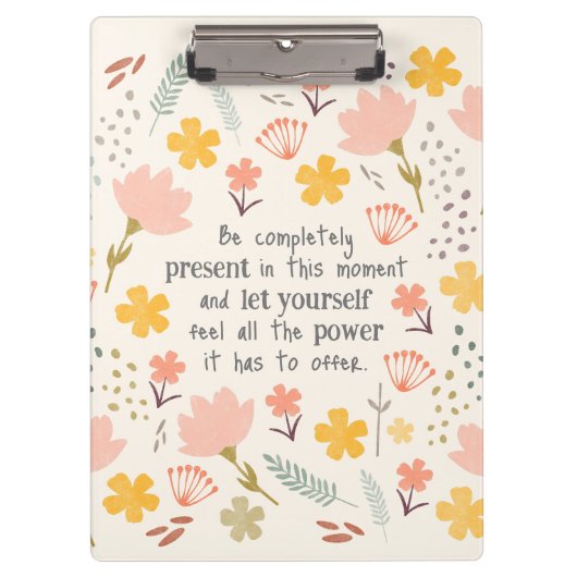 Wees nu cadeau - inspirerend woorden klembord (Voorkant)