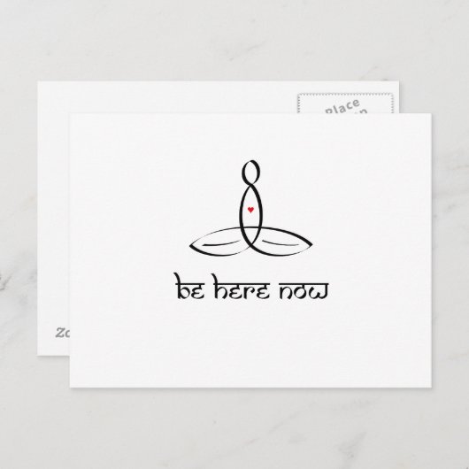 Wees nu hier - Zwart design met Sanskrietstijl Briefkaart (Voorkant / Achterkant)