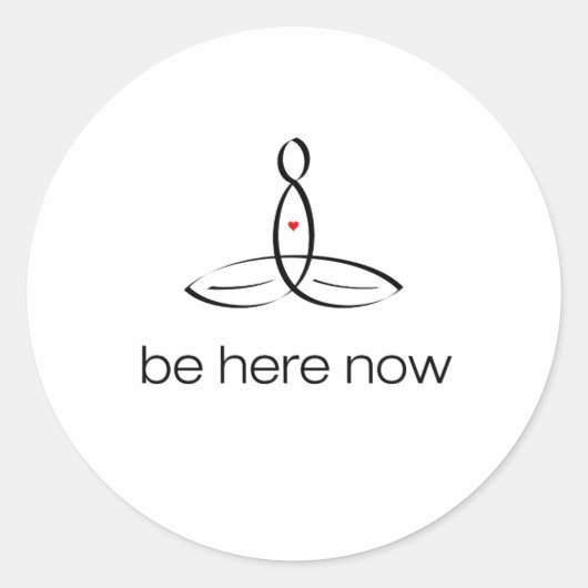 Wees nu hier - Zwarte Regelmatige stijl Ronde Sticker (Voorkant)
