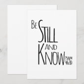 Wees nu nog steeds Vintatge Christelijke Inspirere Kaart (Voorkant / Achterkant)