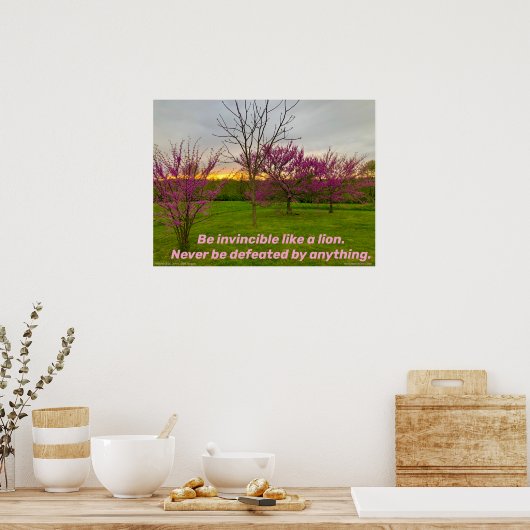 Wees onaangenaam als een leeuw. poster (Keuken)