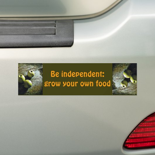 Wees onafhankelijk: kweek je eigen voedsel - bumpe bumpersticker (Op auto)