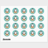 Wees onbeperkt Kawaii Funny Penguin Doing Yoga Pos Ronde Sticker (Vel)