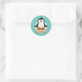 Wees onbeperkt Kawaii Funny Penguin Doing Yoga Pos Ronde Sticker (Tas)