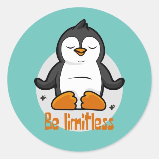 Wees onbeperkt Kawaii Funny Penguin Doing Yoga Pos Ronde Sticker (Voorkant)