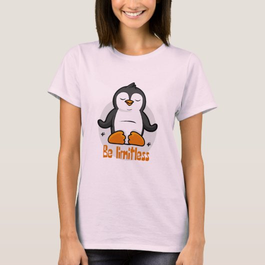 Wees onbeperkt Kawaii Funny Penguin Doing Yoga Pos T-shirt (Voorkant)