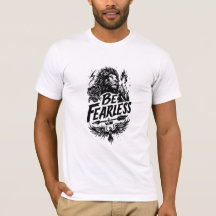 Wees Onbevreesd Leeuw Crest Motiverend Grafisch T-