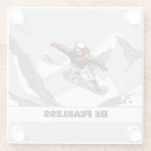 Wees onbevreesd - Snowboarder Glazen Onderzetter (Achterkant)