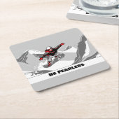 Wees onbevreesd - Snowboarder Kartonnen Onderzetters (Schuin)