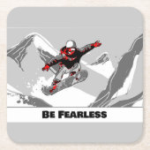 Wees onbevreesd - Snowboarder Kartonnen Onderzetters (Voorkant)