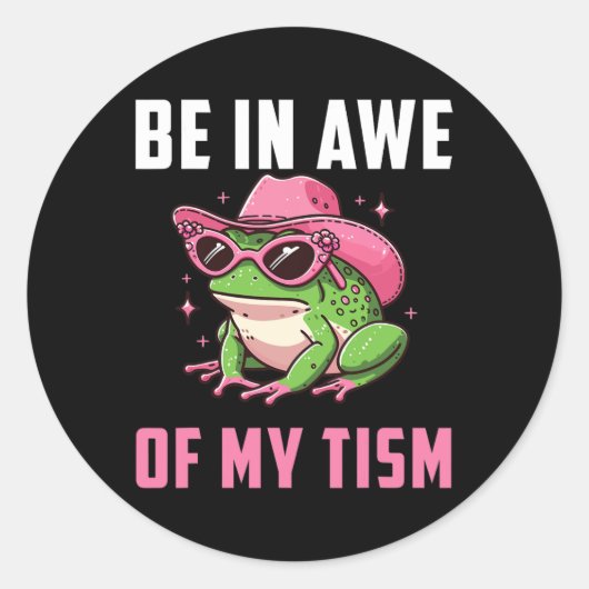 Wees onder de indruk van mijn Tism Retro Funny Fro Ronde Sticker (Voorkant)