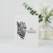 Wees ondeugend - Red Santa de reis! Grappig Feestdagenkaart (Staand voorkant)