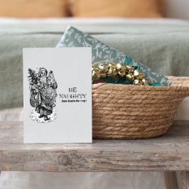 Wees ondeugend - Red Santa de reis! Grappig  Feestdagenkaart